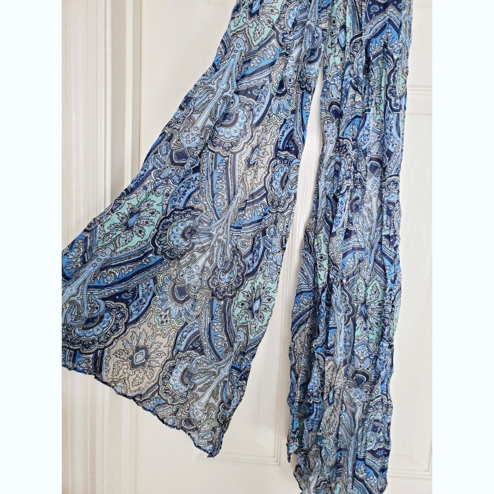 A.W.‎ Items Scarf Blue Paisley Sheer Lightweight Boho Accessory One Size